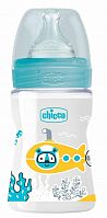 Chicco Бутылочка Well-Being Boy, силиконовая соска, 0+, 150 мл					