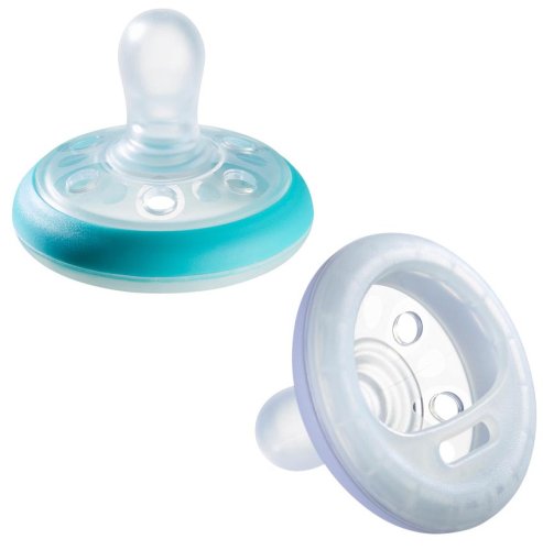 Tommee Tippee Пустышка силиконовая Breast-like, 0-6 месяцев, 2 штуки