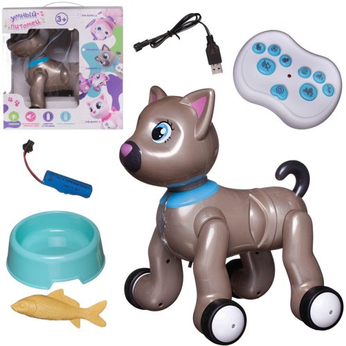 Junfa Toys Интерактивная игрушка Умный питомец Котенок / цвет коричневый